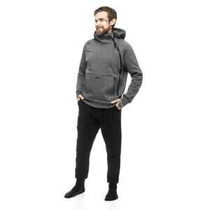 Tuxy Suit Men's Gray/Black Jumpsuit One Piece Hoodie Sweatsuit Size Large